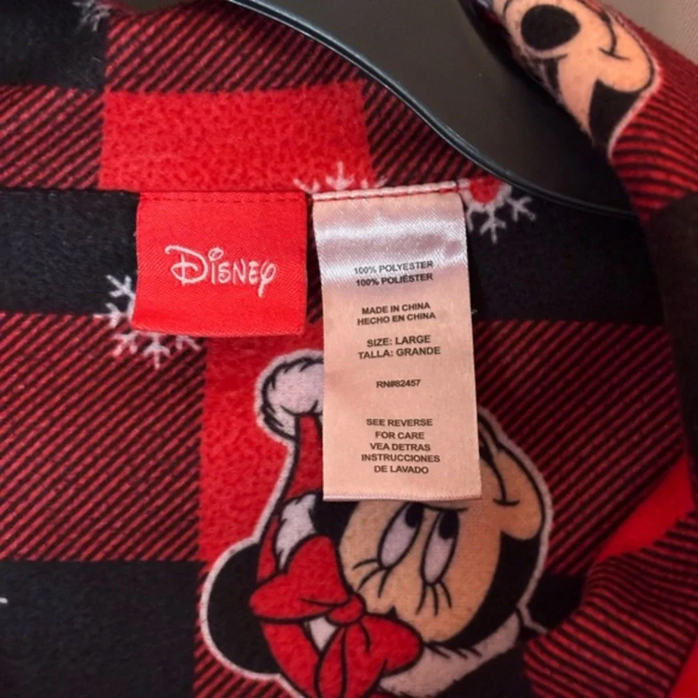 Ladies Disney Minnie Mouse 2 Piece Holiday Christmas Pajamas Set Size L Preowned - Picture 3 of 5
